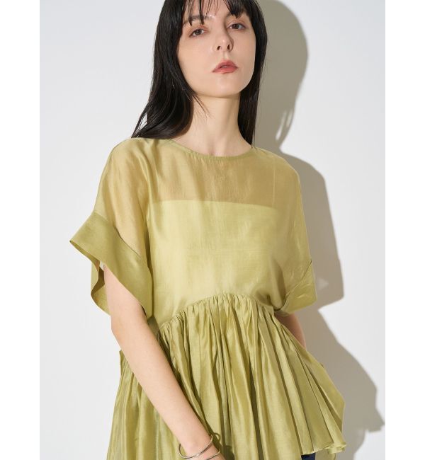 ELENDEEK「ROLL UP PEPLUM BL」|シャツ・ブラウス|ライム
