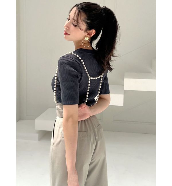 RESEXXY「ラウンドネックリブニットトップス」|ニット・セーター|