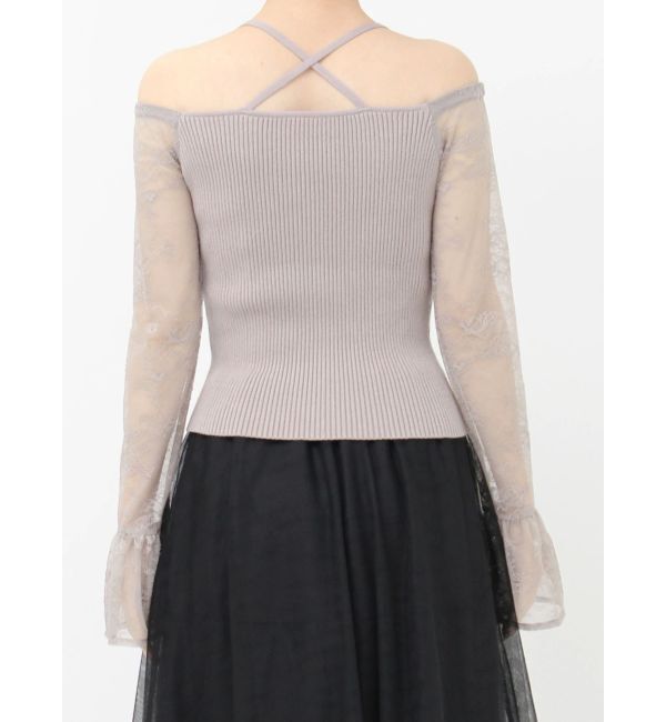 RESEXXY「オフショルレースニットトップス」|ニット・セーター|