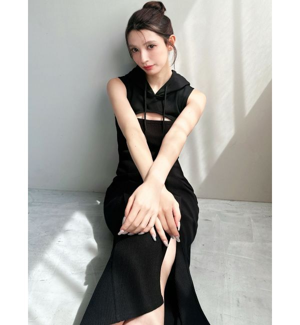 RESEXXY「カットアウトフーディワンピース」|ワンピース|