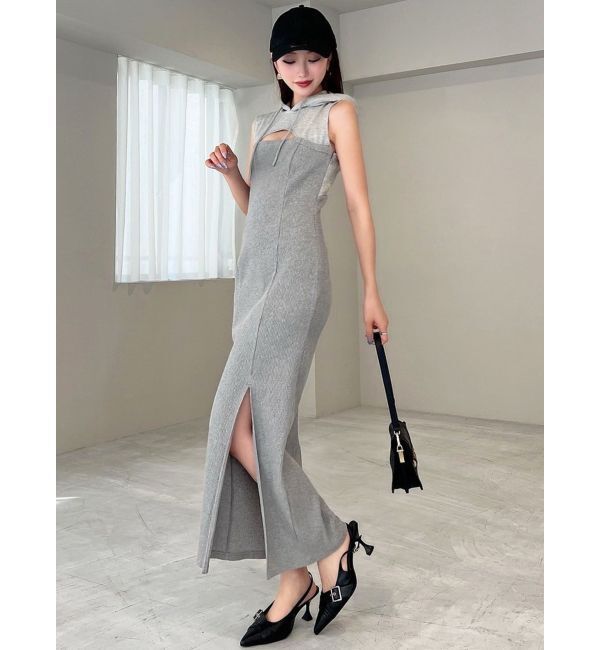 RESEXXY「カットアウトフーディワンピース」|ワンピース|