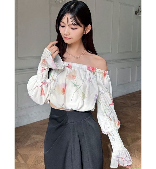 RESEXXY「【memorif.】フラワークロップドオフショルブラウス」|シャツ・ブラウス|