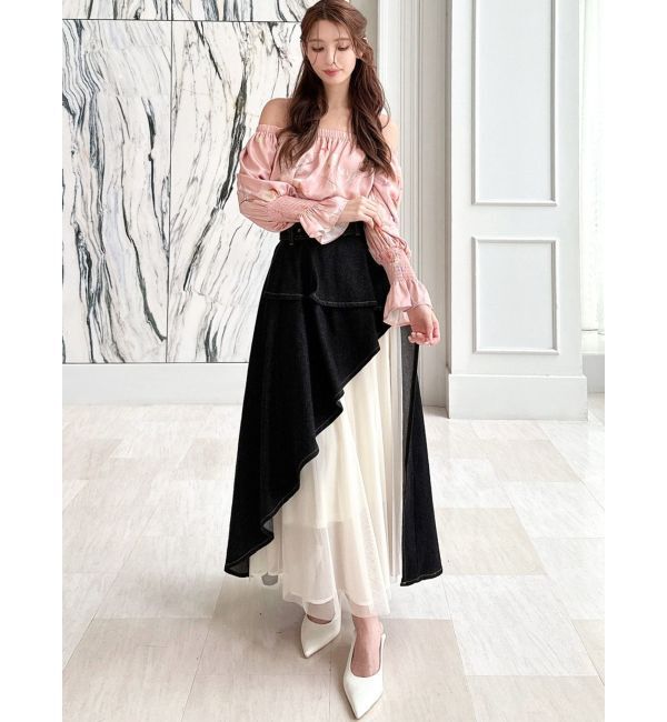 RESEXXY「【memorif.】フラワークロップドオフショルブラウス」|シャツ・ブラウス|