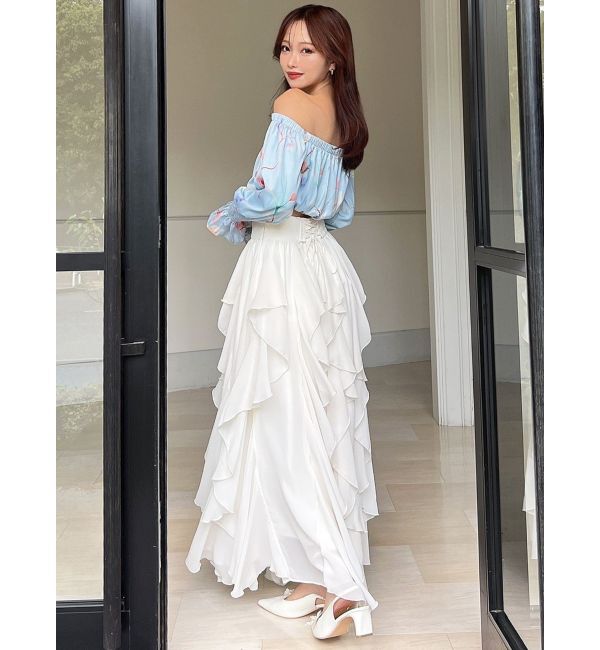 RESEXXY「【memorif.】フラワークロップドオフショルブラウス」|シャツ・ブラウス|