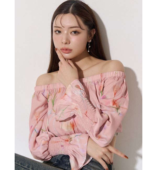 RESEXXY「【memorif.】フラワークロップドオフショルブラウス」|シャツ・ブラウス|