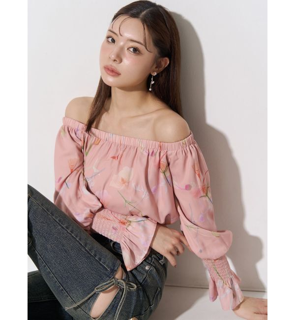 RESEXXY「【memorif.】フラワークロップドオフショルブラウス」|シャツ・ブラウス|