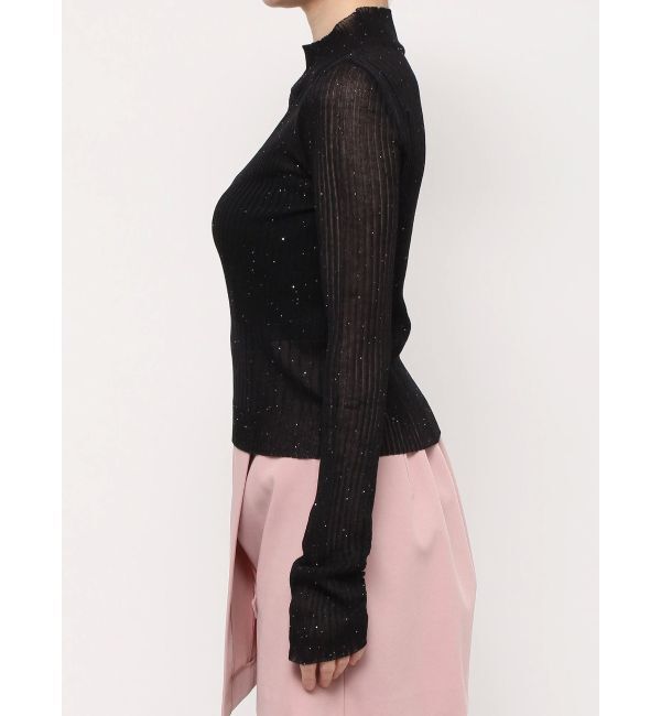 dazzlin「ハイネックミニスパンコールシアーニット」|ニット・セーター|