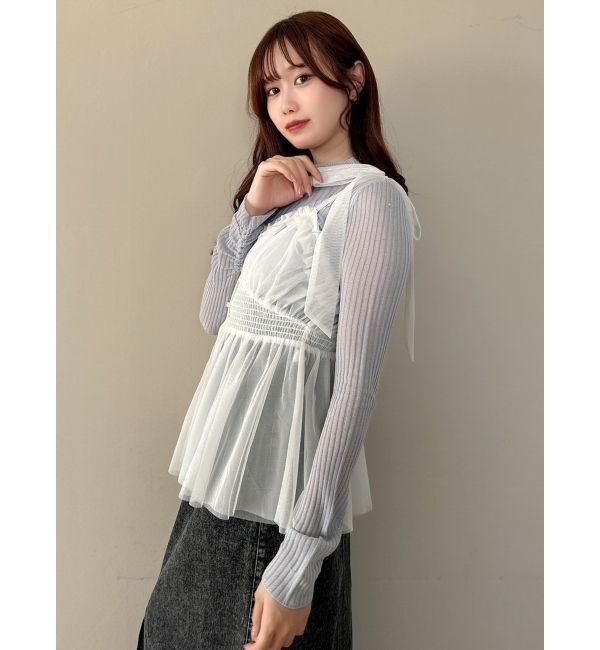 dazzlin「ハイネックミニスパンコールシアーニット」|ニット・セーター|