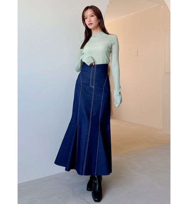 dazzlin「ハイネックミニスパンコールシアーニット」|ニット・セーター|