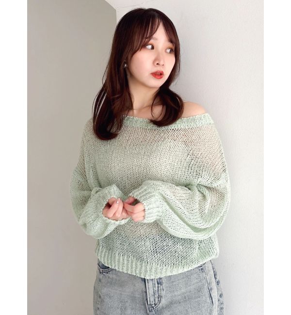 dazzlin「バックリボンスパンコールモヘアタッチニット」|ニット・セーター|