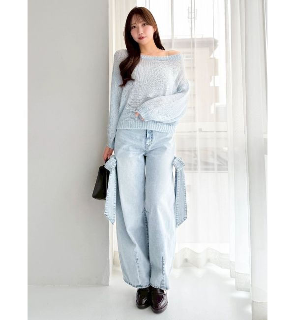 dazzlin「バックリボンスパンコールモヘアタッチニット」|ニット・セーター|