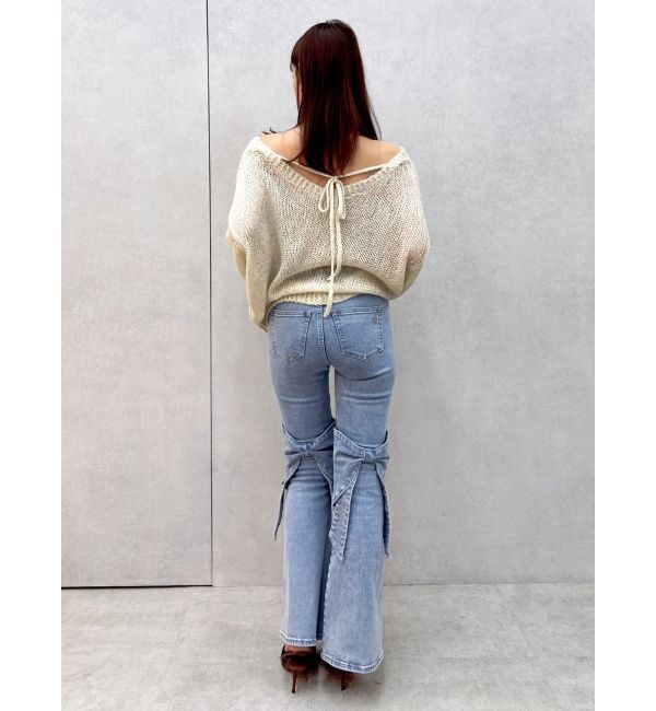 dazzlin「バックリボンスパンコールモヘアタッチニット」|ニット・セーター|