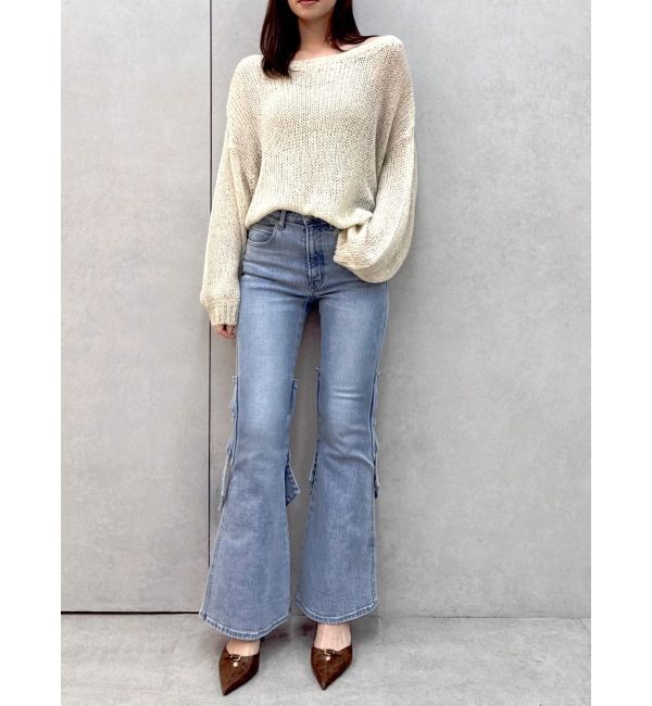 dazzlin「バックリボンスパンコールモヘアタッチニット」|ニット・セーター|