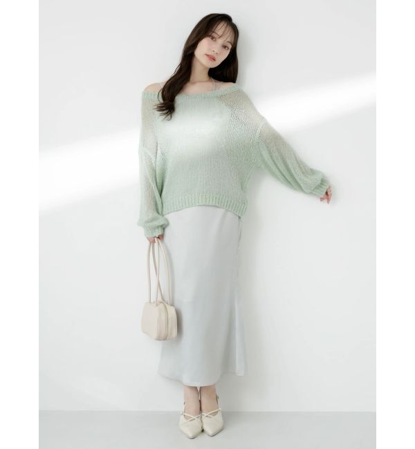 dazzlin「バックリボンスパンコールモヘアタッチニット」|ニット・セーター|