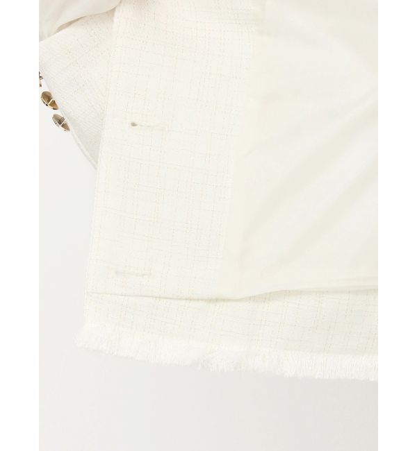 dazzlin「2WAYシングルツイードジャケット」|ノーカラージャケット|