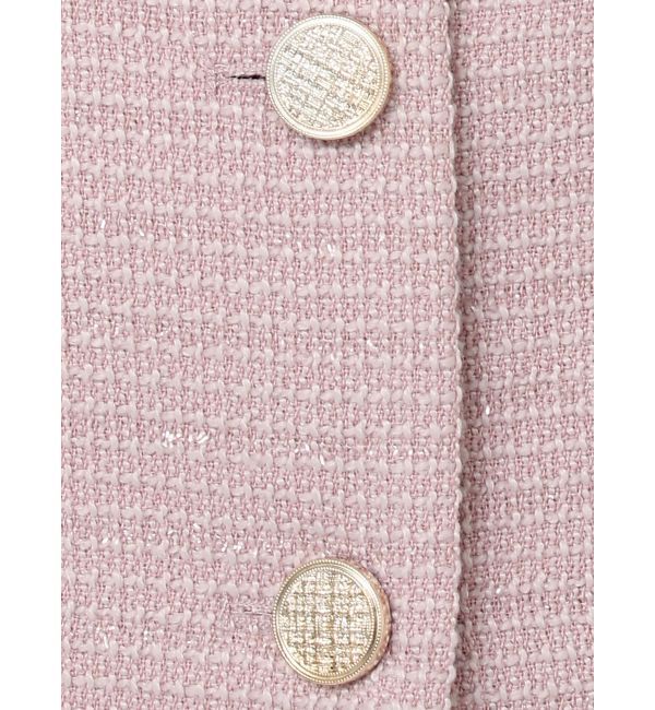 dazzlin「2WAYシングルツイードジャケット」|ノーカラージャケット|