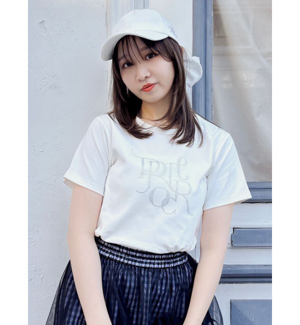 dazzlin「【UV】ラインストーングラフィックロゴTシャツ」|Tシャツ・カットソー|オフホワイト