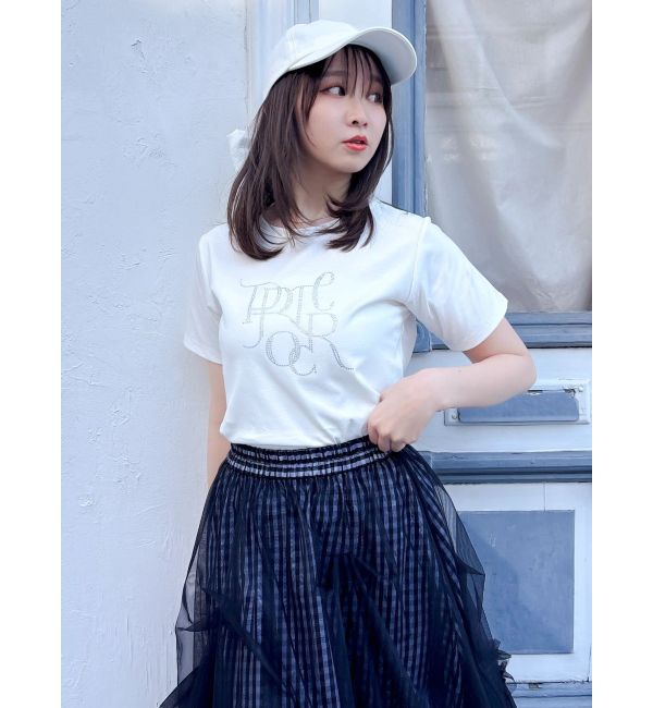 dazzlin「【UV】ラインストーングラフィックロゴTシャツ」|Tシャツ・カットソー|