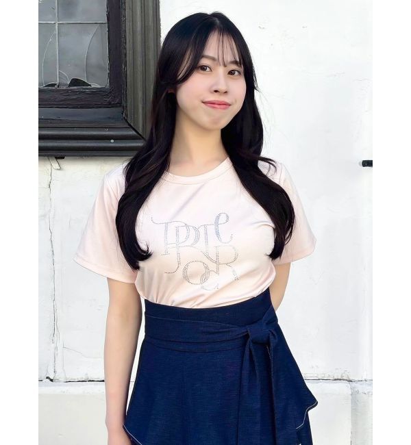 dazzlin「【UV】ラインストーングラフィックロゴTシャツ」|Tシャツ・カットソー|