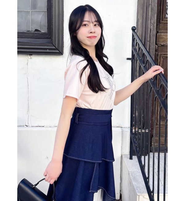 dazzlin「【UV】ラインストーングラフィックロゴTシャツ」|Tシャツ・カットソー|