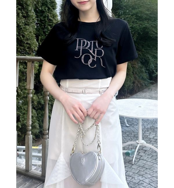 dazzlin「【UV】ラインストーングラフィックロゴTシャツ」|Tシャツ・カットソー|