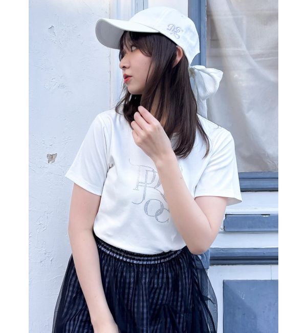 dazzlin「【UV】ラインストーングラフィックロゴTシャツ」|Tシャツ・カットソー|