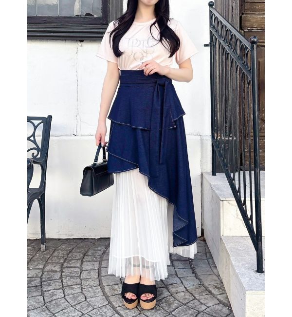 dazzlin「【UV】ラインストーングラフィックロゴTシャツ」|Tシャツ・カットソー|