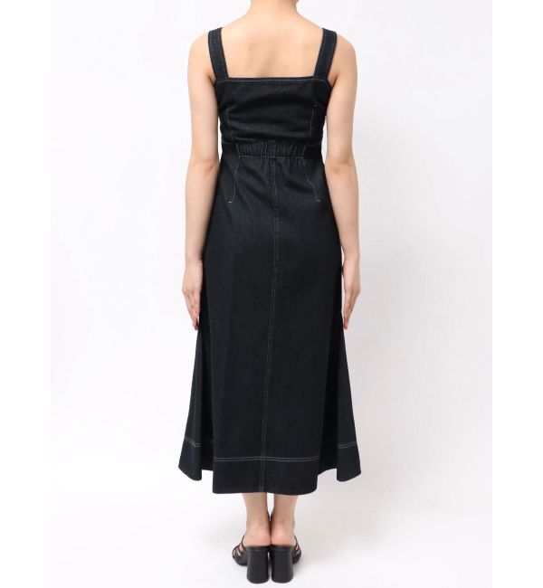 MERCURYDUO「デニムレースアップジャンスカ」|ジャンパースカート|