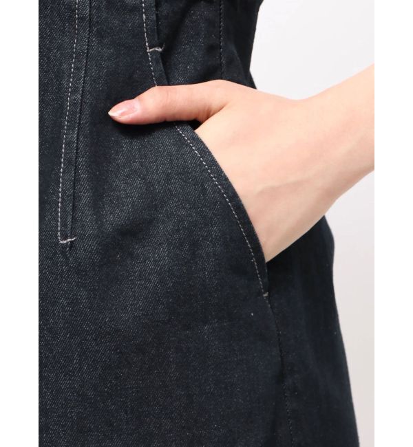 MERCURYDUO「デニムレースアップジャンスカ」|ジャンパースカート|