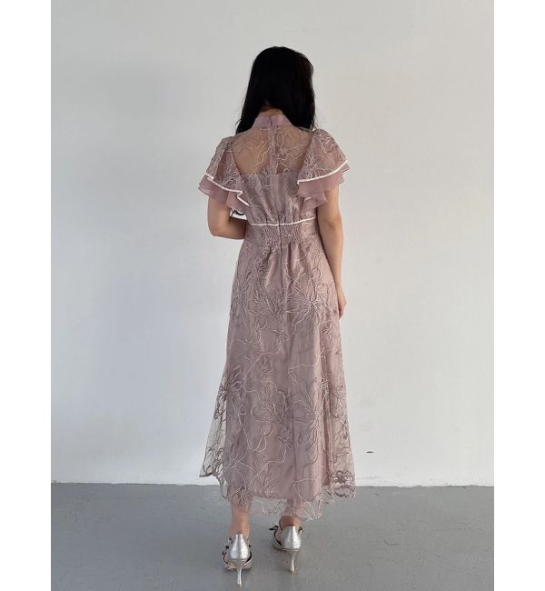 MERCURYDUO「エンブロイダリーラッフルワンピース」|ワンピース|