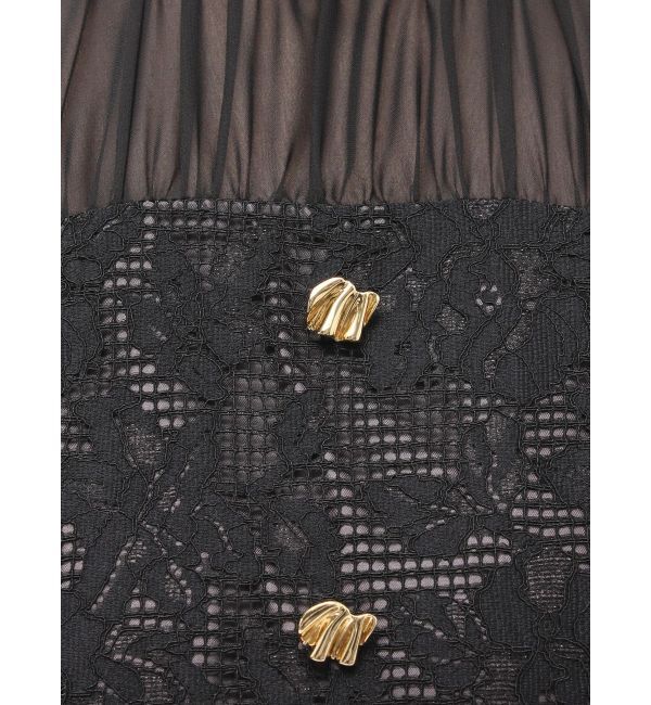 MERCURYDUO「レースベアドッキングワンピース」|ワンピース|