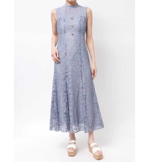 MERCURYDUO「レースベアドッキングワンピース」|ワンピース|ブルー