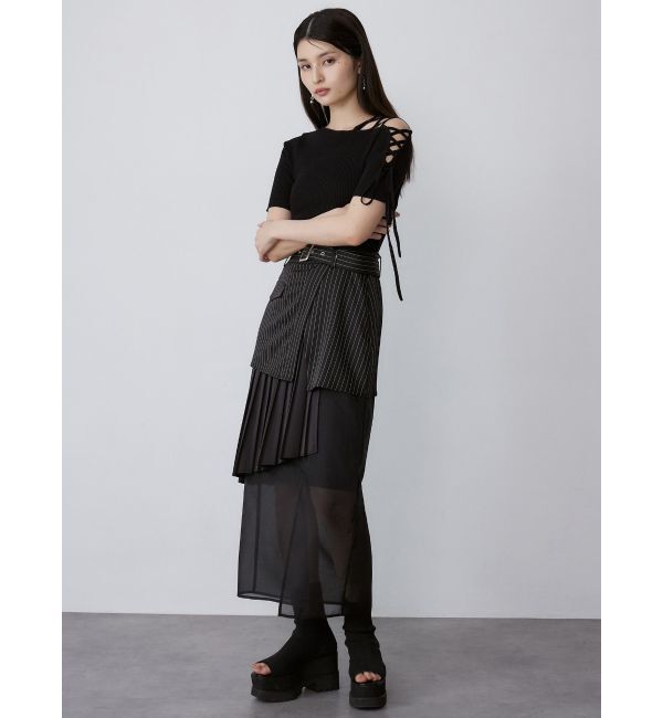 MURUA「レースアップハーフリブニット」|ニット・セーター|