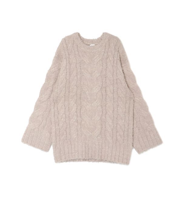 Ungrid「ビッグシルエットルーズケーブルニット」|ニット・セーター|
