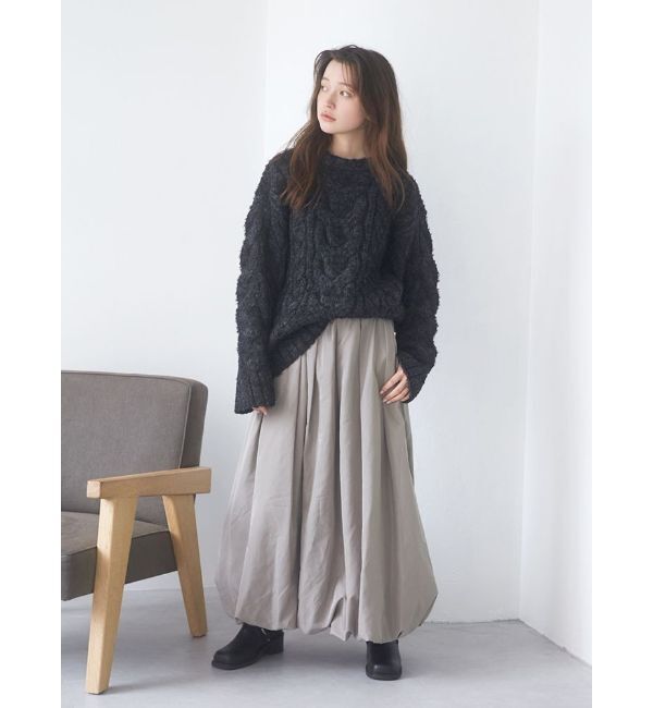 Ungrid「ビッグシルエットルーズケーブルニット」|ニット・セーター|