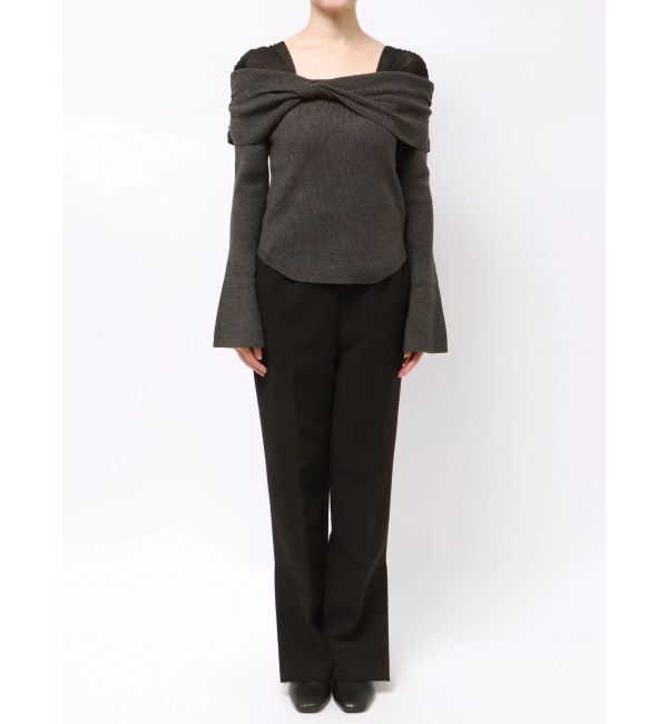 LAGUNAMOON「チュールコンビオフショルニットプルオーバー」|ニット・セーター|