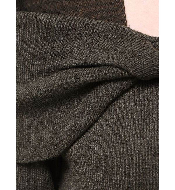 LAGUNAMOON「チュールコンビオフショルニットプルオーバー」|ニット・セーター|