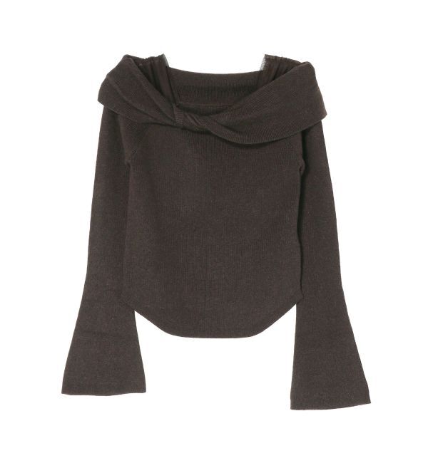 LAGUNAMOON「チュールコンビオフショルニットプルオーバー」|ニット・セーター|