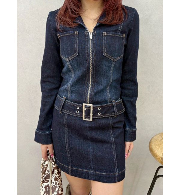 EVRIS「ストレッチデニムシャツミニワンピース」|ワンピース|