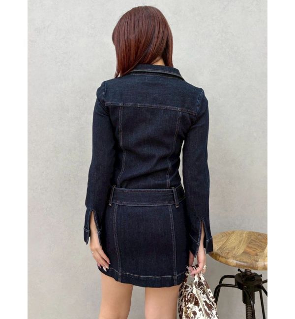 EVRIS「ストレッチデニムシャツミニワンピース」|ワンピース|