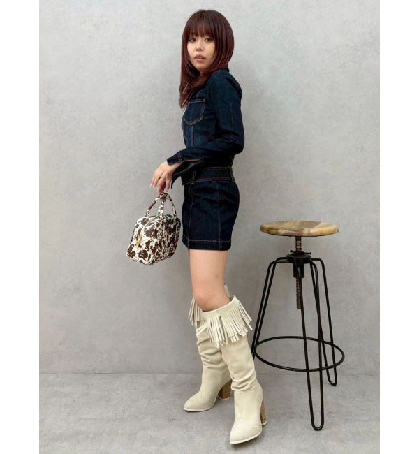 EVRIS「ストレッチデニムシャツミニワンピース」|ワンピース|