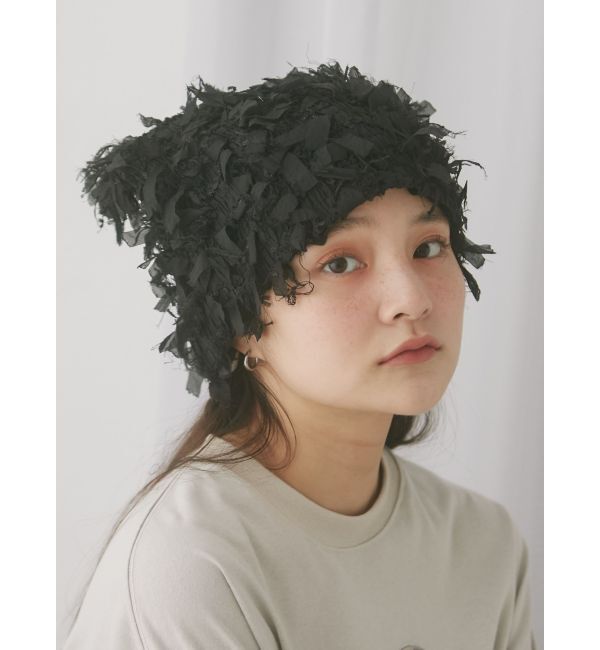 merry jenny「fuwafuwa knit hat」|ニット帽|ブラック