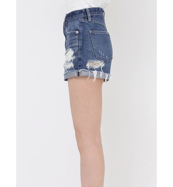GYDA「ジャストウエストダメージデニムショートパンツ」|デニム|