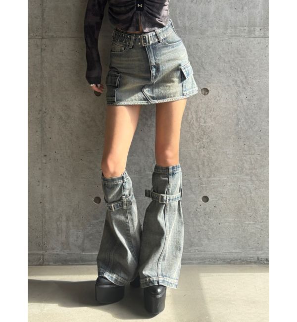 GYDA「【TINY】レッグウォーマー付きミニスカートライクショートパンツ」|スカート|