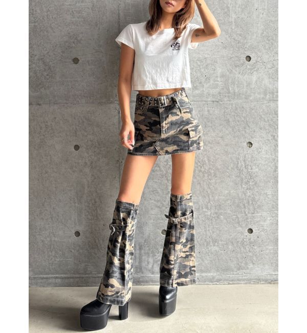 GYDA「【TINY】レッグウォーマー付きミニスカートライクショートパンツ」|スカート|