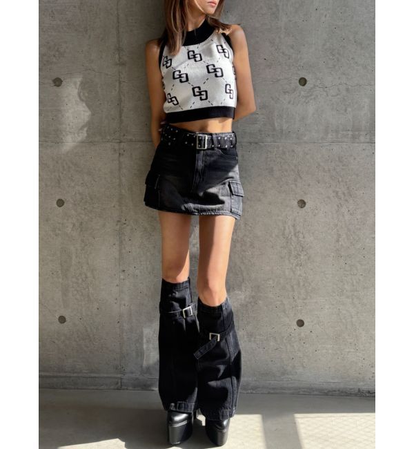 GYDA「【TINY】レッグウォーマー付きミニスカートライクショートパンツ」|スカート|