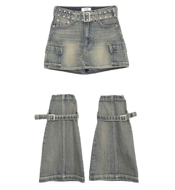 GYDA「【TINY】レッグウォーマー付きミニスカートライクショートパンツ」|スカート|