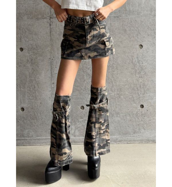 GYDA「【TINY】レッグウォーマー付きミニスカートライクショートパンツ」|スカート|ミックス