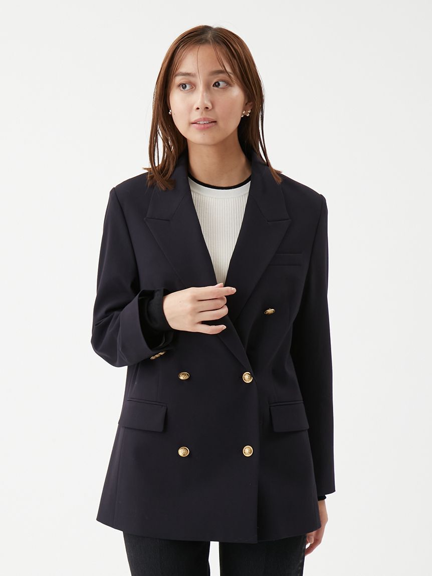 Mila Owen「金釦ダブルブレストロングブレザー」|テーラードジャケット|