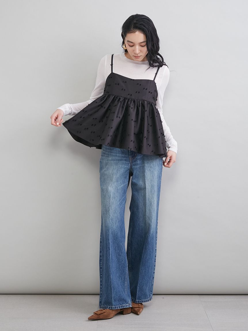 Mila Owen「ジャガードペプラムキャミトップス」|キャミソール|